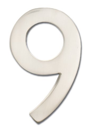 Architectural Mailboxes 3582sn-9 Brass 4-inch Floating House Number Satin Nickel 9 Color Silver Size 9 Model