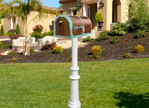 Qualarc Provincial Brass Mailbox With Hanford Post