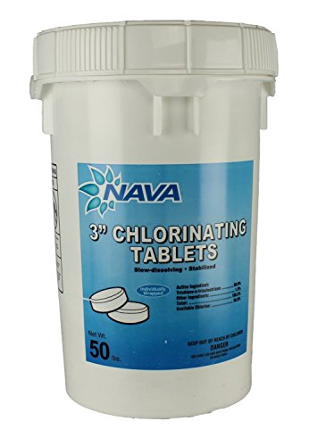 Nava Chlorine Large Tablets - 50lbs - 3&quot Swimming Pool Chlorine Tablets