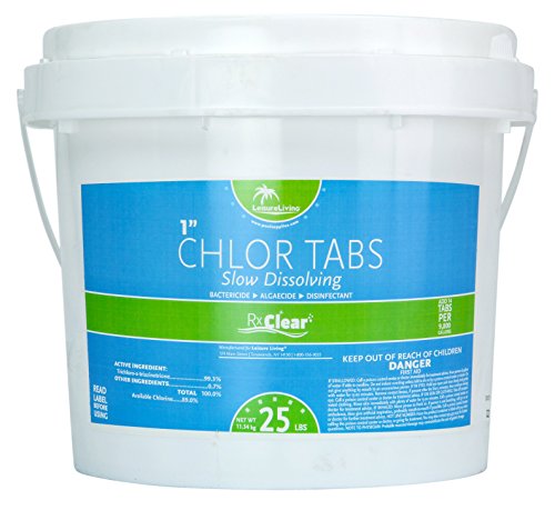 Rx Clear 1 Inch Stabilized Chlorine Tablets 25 Lbs