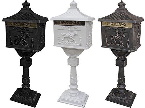 Mail Box Heavy Duty Mailbox Postal Box Security Cast Aluminum Vertical Pedestal