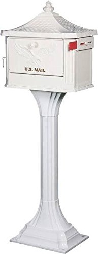 New Solar Usa Ped0000w White Pedestal Lockable Aluminum Mailboxamp Post 2750156