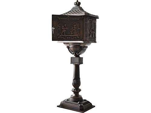 Tek Widget Heavy Duty Vertical Pedestal Postal Mailbox bronze