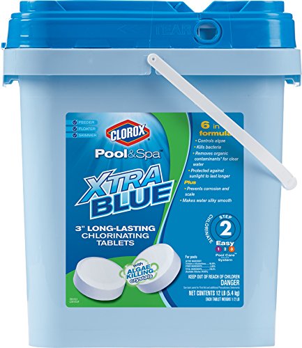 Clorox Pool&ampspa 23012clx Xtra Blue 3-inch Long Lasting Chlorinating Tablets 12-pound