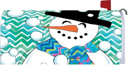 Chevron Snowman 1731mm Magnetic Mailbox Cover Wrap