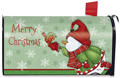 Merry Christmas Magnetic Mailbox Cover Snowman Cardinal