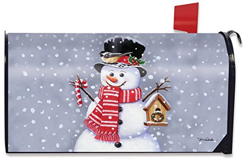 Snowman Birdhouse Magnetic Mailbox Cover Christmas Candy Cane