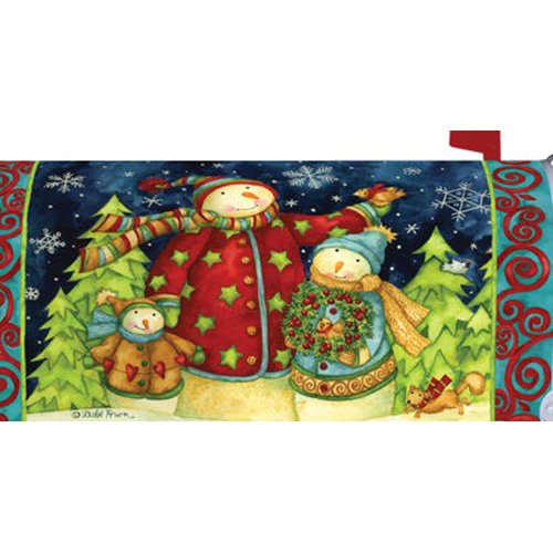 Snowman Family 1711mm Magnetic Mailbox Cover Wrap