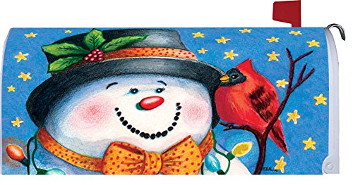 Snowmans Friend Mailbox Makover Cover - Vinyl With Magnetic Strips