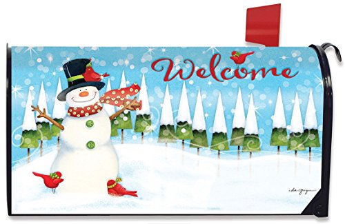Winter Snowman Magnetic Mailbox Cover Seasonal Standard