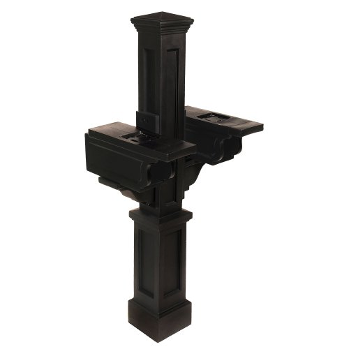 Mayne 5811-BK Rockport Double Mailbox Post Black