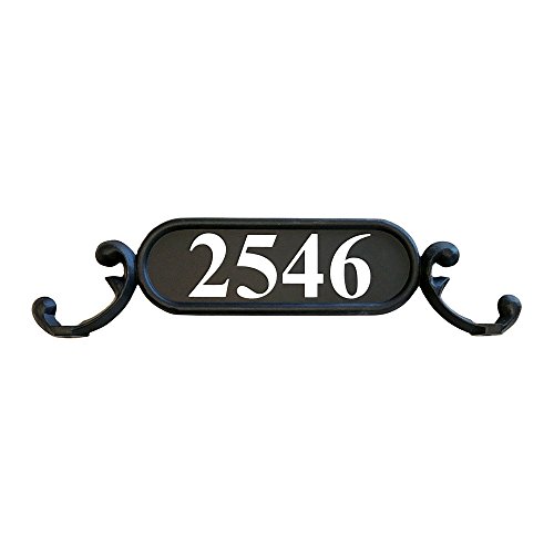 ADDRESSES OF DISTINCTION Charleston Mailbox Address Plate - Mailbox Plaque with Silver Reflective Vinyl Numbers - Customized House Digits - Double Sided Sign - Rust Proof Aluminum - Hardware Included