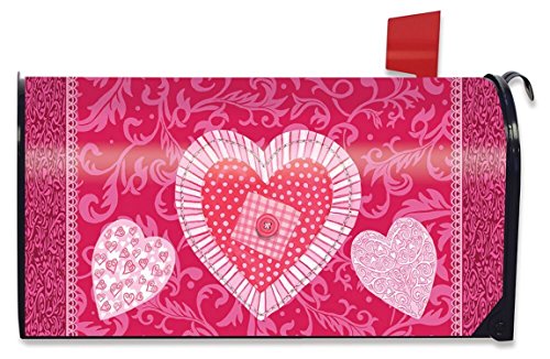 Patchwork Heart Valentines Day Mailbox Cover Holiday Briarwood Lane Standard