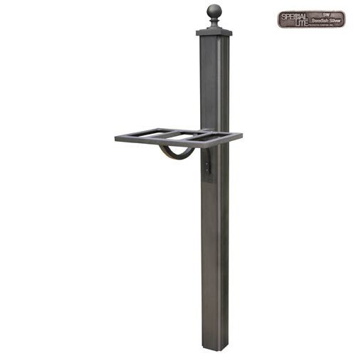 Main Street Mailbox Post Spk-700-dbl-sw Main Street Square Double Mount Mailbox Post-swedish Silver