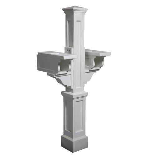 Mayne 5811-wh Rockport Double Mailbox Post, White