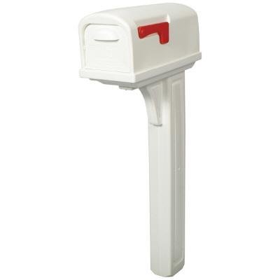 Rubbermaid Cl10000w Classic Plastic Mailbox And Post Combo With Double Door In White By Gibraltar