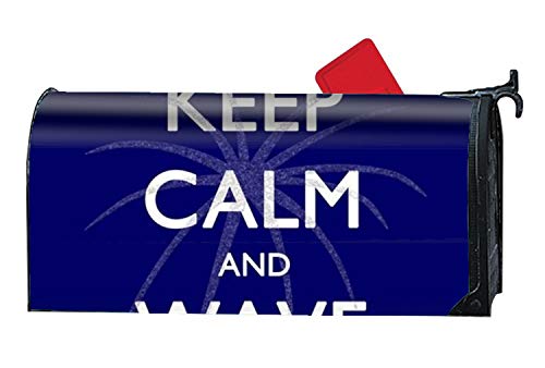 BABBY Mailbox Covers Keep Calm and Wave On Front Door Decor - Vinyl Magnetic Cover