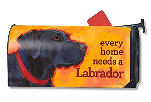 Mailwraps Black Lab Dog Magnetic Mailbox Cover