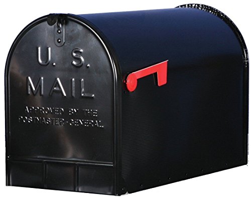 New Solar Group Jumbo Extra-Large Capacity Galvanized Steel Black Post-Mount Rural Mailbox ST200B00