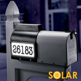 Solar mail box address light with rechargeable batteries included measures 9 inches wide by 12 inches high Batteries are included  No wiring needed easy installation Slips right over your existing US Postal authorized mailbox Color of this unit is Bl