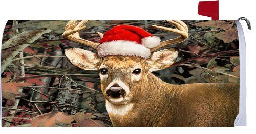 &quot Deer Santaquot - Magnetic Mailbox Makeover Cover - Winter Themed