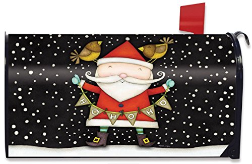 Cheerful Santa Christmas Magnetic Mailbox Cover Holiday Standard