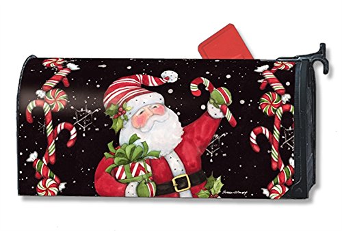 MailWraps Candy Cane Santa Mailbox Cover 01237