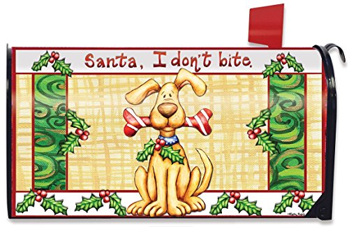 Santa I Dont Bite Christmas Magnetic Mailbox Cover Dog Standard