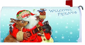 Santas Friends - Deer Raccoon - Mailbox Makeover Cover Magnetic