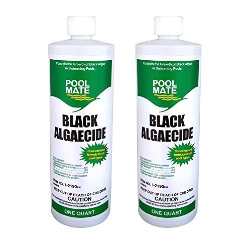 Pool Mate 1-2190-02 Black Algaecide for Swimming Pools 1-Quart 2-Pack by Pool Mate