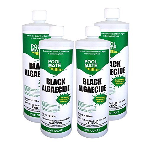 Pool Mate 1-2190-04 Black Algaecide for Swimming Pools 1-Quart 4-Pack by Pool Mate