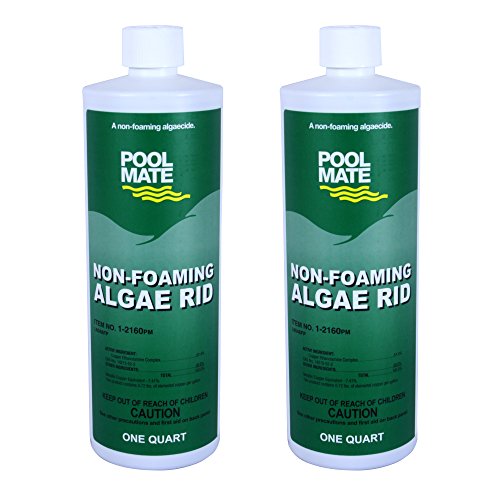 Pool Mate 1-2160-02 Non-foaming Algae Rid Swimming Pool Algaecide, 1-quart, 2-pack