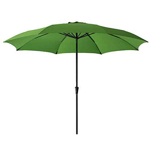 FLAME&SHADE 11 Patio Umbrella Large Market Style for Outside Deck Balcony Table or Outdoor Pool Apple Green