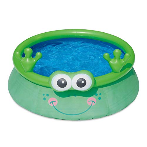Summer Waves 6ft x 20in Inflatable Frog Character Quick Set Swimming Pool Green