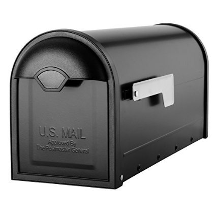 Architectural Mailboxes 6-58-in X 8-34-in Metal Black Post Mount Mailbox