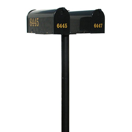 The Hanford Twin Mailbox Post System With 2 E1 Mailboxes And Mounting Bracket