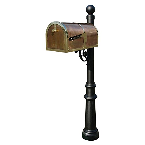 Qualarc Mb-3000-pol-lp804-bl Provincial Collection Mailbox With Decorative Lewiston Post 8 Fluted Base And 4