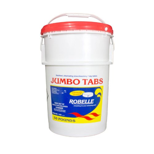 Robelle 3 Inch 1425 Sanitizer Jumbo Chlorine Tablets For Swimming Pool- 25 lbs