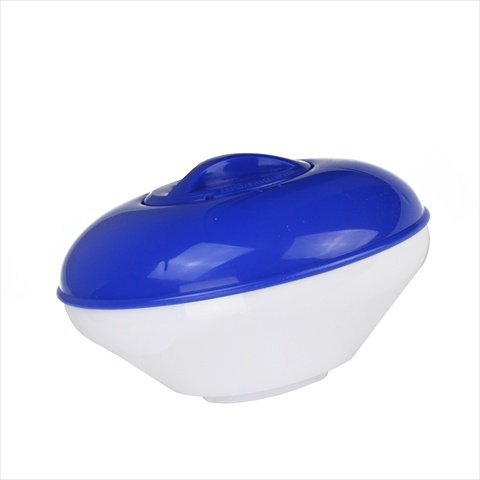 NorthLight White And Blue Floating Swimming Pool Chemical Dispenser- 9 in Diameter