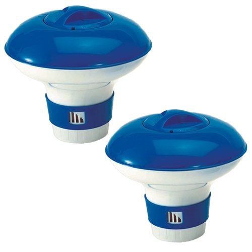 Ocean Blue Swimming Pool 1&quot Or 3&quot Bromineamp Chlorine Tablets Chemical Feeder Dispenser-2 Pk