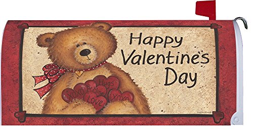  Fuzzy Bear  Happy Valentines Day - Mailbox Makeover - Vinyl Magnetic Cover