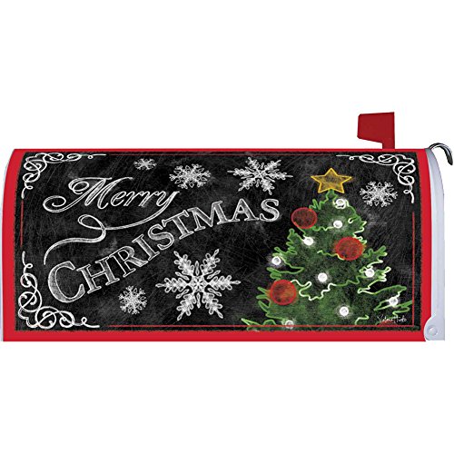 Merry Christmas Tree Mailbox Makover Cover - Vinyl With Magnetic Strips