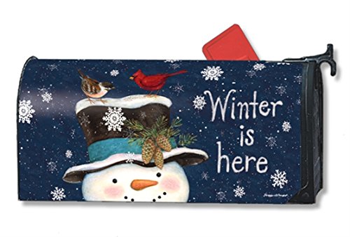 Winter Is Here Large Magnetic Mailbox Cover Snowman Oversized Mailwraps