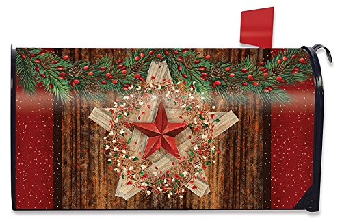 Briarwood Lane Holiday Barnstar Berries Magnetic Mailbox Cover Christmas Primitive Standard