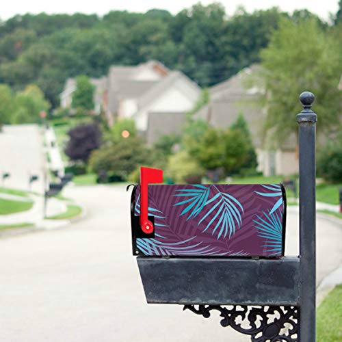 Jnseff Palm Green Leaf Plant Holiday Mailbox Covers Personalized Magnetic Mailbox Covers 21x18 Inch Standard Size Original Magnetic Mail Cover Letter Post Box