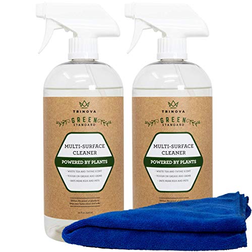 Natural All Purpose Cleaner Organic - Multi Surface Cleaning Spray for Safe Kitchen Bathroom Toy Stain Removal Counter Wall Non Toxic for Kids and Pets 32oz 2-Pack 64 oz