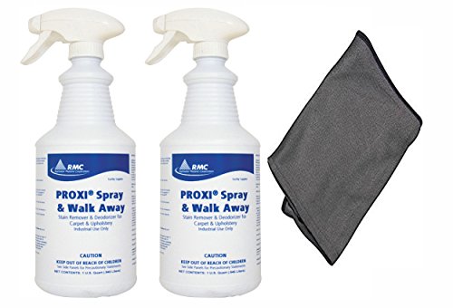 RMC Proxi Spray Walk Away Spot Removal 2-Pack Stain Remover Deodorizer Carpet Cleaner and Upholstery  Large 16 x 16 Microfiber Cleaning Cloth - RCMPC11849315-32oz