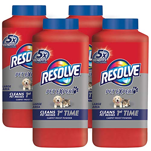 Resolve Pet Carpet Cleaner Powder 72 oz 4 Bottles x 18 oz For Dirt Stain Removal