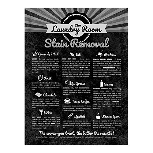 Stain Removal Guide Metal Sign for Home Decorating Laundry Room Sewing Room Laundromat