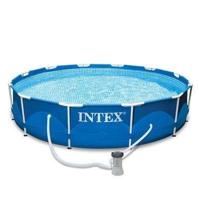 Intex 12 X 30&quot Metal Frame Set Above Ground Swimming Pool With Filter  28211eh